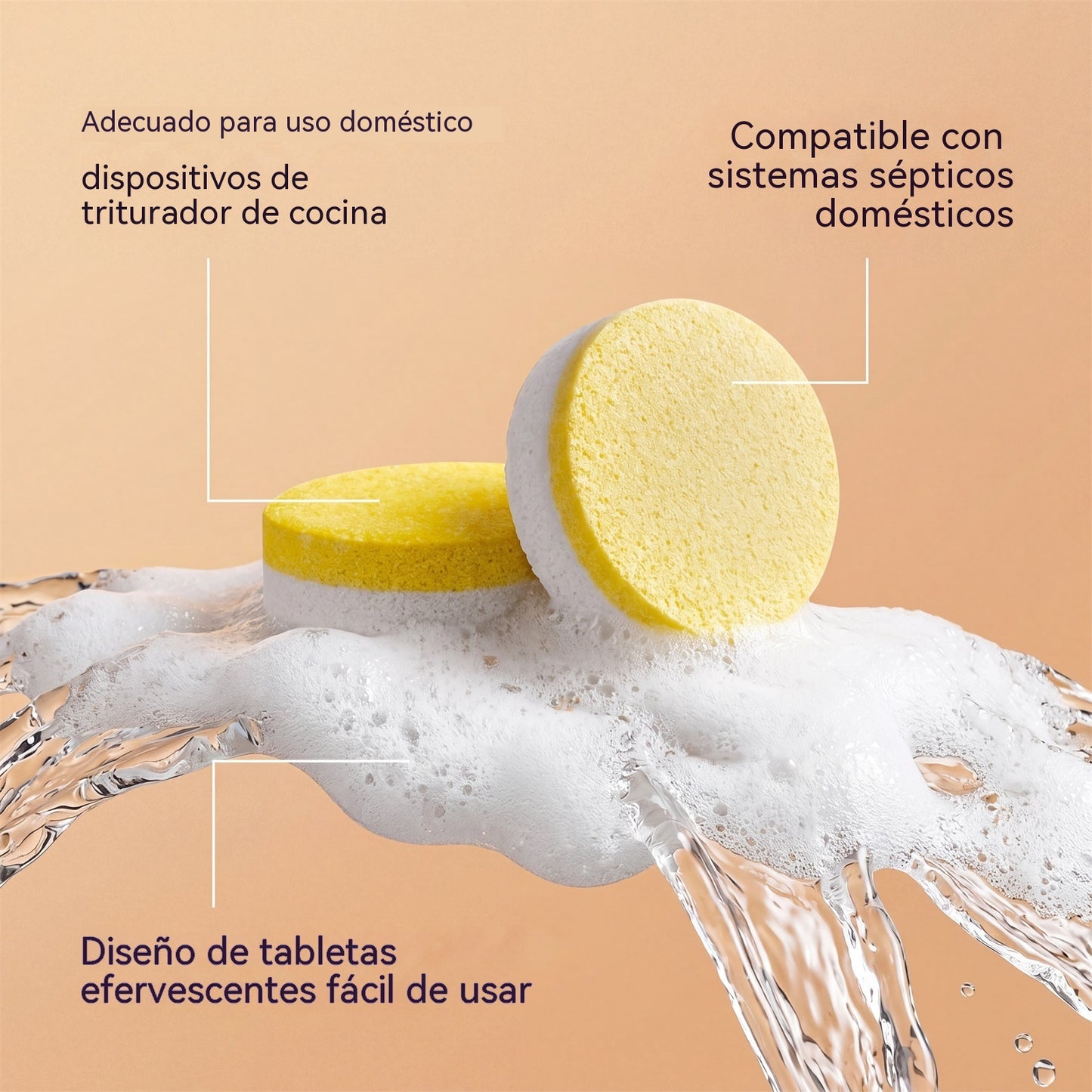 🔥【Juego de 12 piezas】🧼💦Pastillas limpiadoras para eliminar residuos, olores y manchas en los fregaderos de cocina domésticos