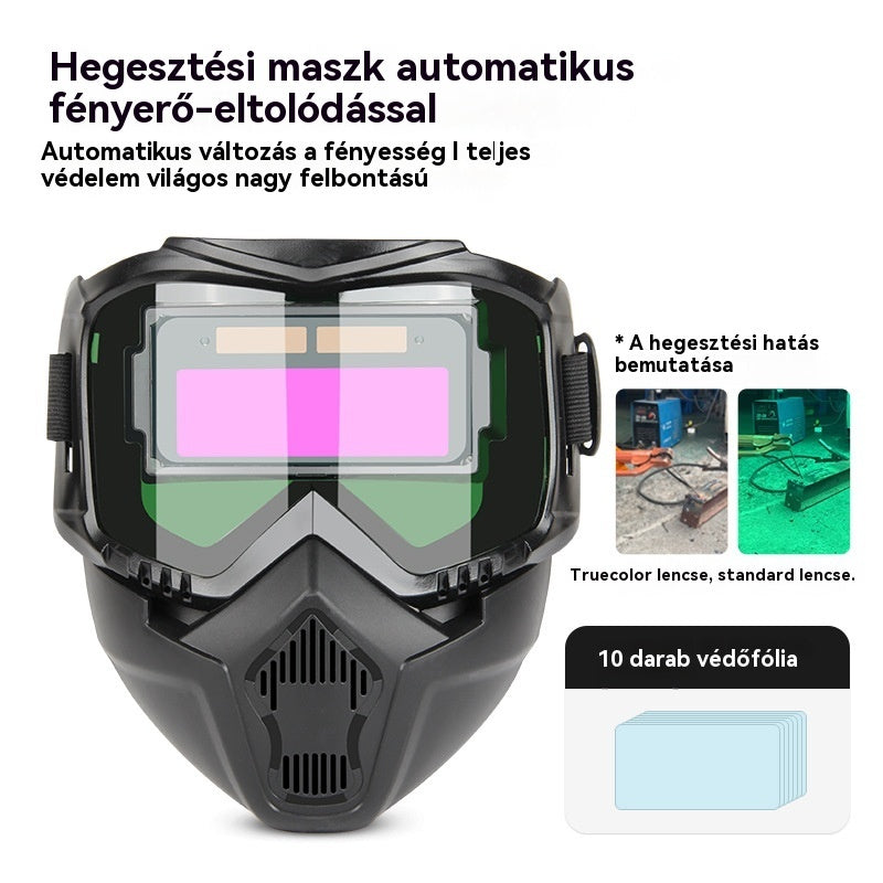 🔥😎Teljesen automatikus hegesztősisak cserélhető lámpával, fejre szerelhető, védőálarc hegesztőknek