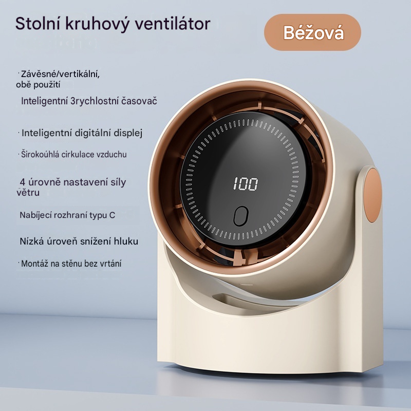 🧊🍃Nový stolní ventilátor bez lopatek ve tvaru turbíny (s možností montáže na zeď)