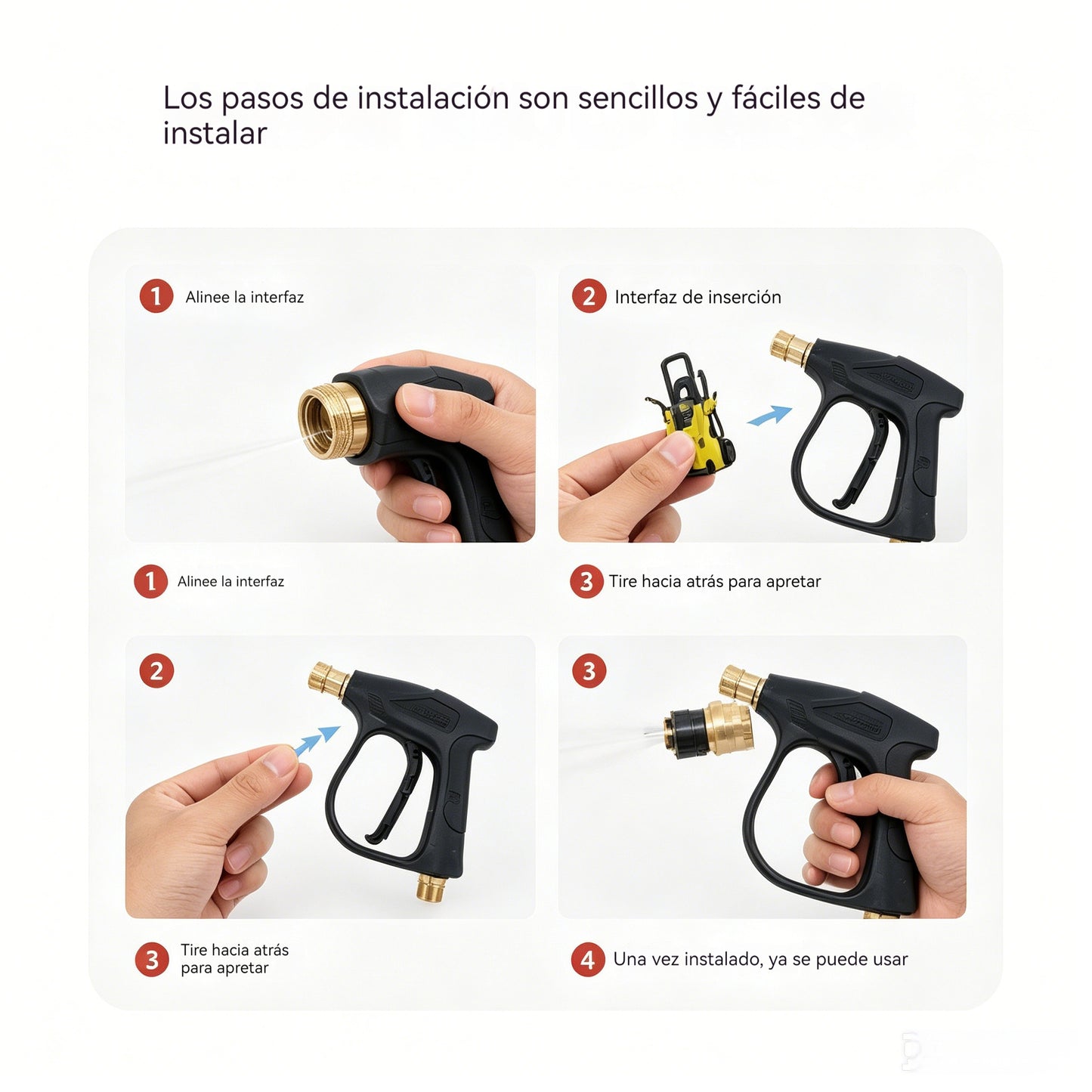 🚗💦Conector rápido de aluminio para pistola de agua a presión compacta de un cuarto de pulgada