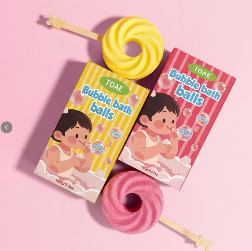 2 PIEZASšBolas de baƱo reutilizables con forma de piruleta, coloridas bolas de burbujas para un baƱo divertidoš