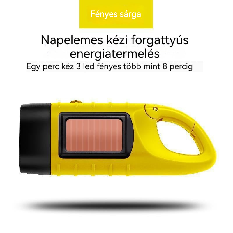 ⚡🔦 Napelemes zseblámpa kézi töltéssel – erős fény és energia bárhol, bármikor!