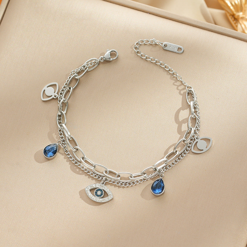 🔥【Compra 1 y llévate 1 gratis】👁Pulsera de plata de ley 925 con diseño de ojo turco y temática veraniega