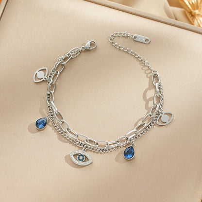 🔥【Compra 1 y llévate 1 gratis】👁Pulsera de plata de ley 925 con diseño de ojo turco y temática veraniega