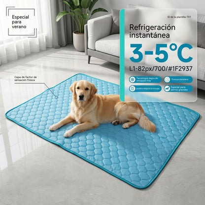 🧊⚡ ¡Rebajas de verano! Alfombrilla refrescante para mascotas (sin agua) – Tejido Oxford transpirable, apta para cualquier cama o jaula.