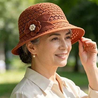 🔥Compra 1 y llévate 1 gratis👒Elegante sombrero de sol con diseño trenzado calado, ofrece una fuerte protección contra los rayos solares.