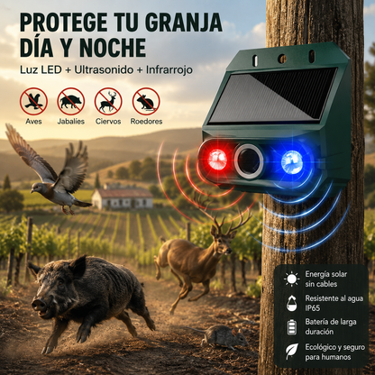 🔥【Oferta especial】🔥Repelente solar ultrasónico para animales para exteriores: puede ahuyentar pájaros y animales.