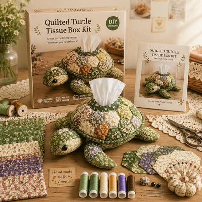 🐢🐋Kit de costura DIY para hacer una caja de servilletas de tela con motivos de animales marinos🌊✨