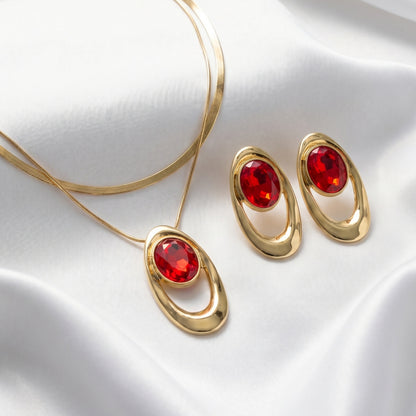 💖🔥【Pendientes + Collar】✨Conjunto de joyas de estilo bohemio, creativo y único, de estilo minimalista.