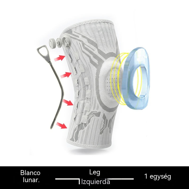 🔥【30% OFF】🦵🦵Kültéri futáshoz és edzéshez alkalmas, rugós támasztással ellátott, szilikon lengéscsillapítóval rendelkező, kötött, kompressziós sport térdvédő