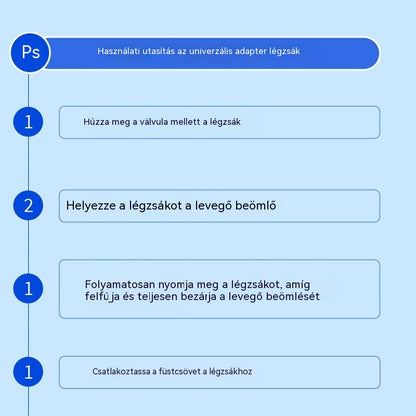 🔧 50% KEDVEZMÉNY KORLÁTOZOTT IDEIG! ✨ Füst adapter felfújható légzsákhoz – Univerzális, Tartós, Kézi Pumpával ⚙️
