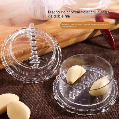 🔥【Compra 5 y llévate 5 gratis】🧄 Picadora manual transparente de ajo y jengibre