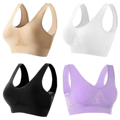 🔥【30% OFF】🎉🌈【Paquete de 4】【40-120 kg】Sujetador nuevo, suave y cómodo, talla grande, transpirable y fresco ✨❤️✅Pago contra entrega