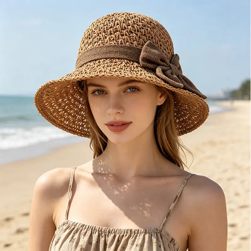 ☀️🎀Elegantne prantsuse müts lipsuga: päikesekaitse ja vari.