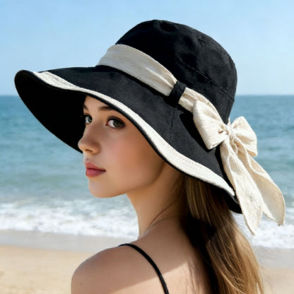 🌞📢 ¡50% de descuento! 👒 Sombrero de sol de ala ancha con lazo para mujer: ligero, transpirable y con protección UV 🌸