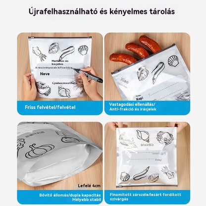 🧡【20 db】Újrafelhasználható, lezárható alumíniumfóliából készült tárolótasakok
