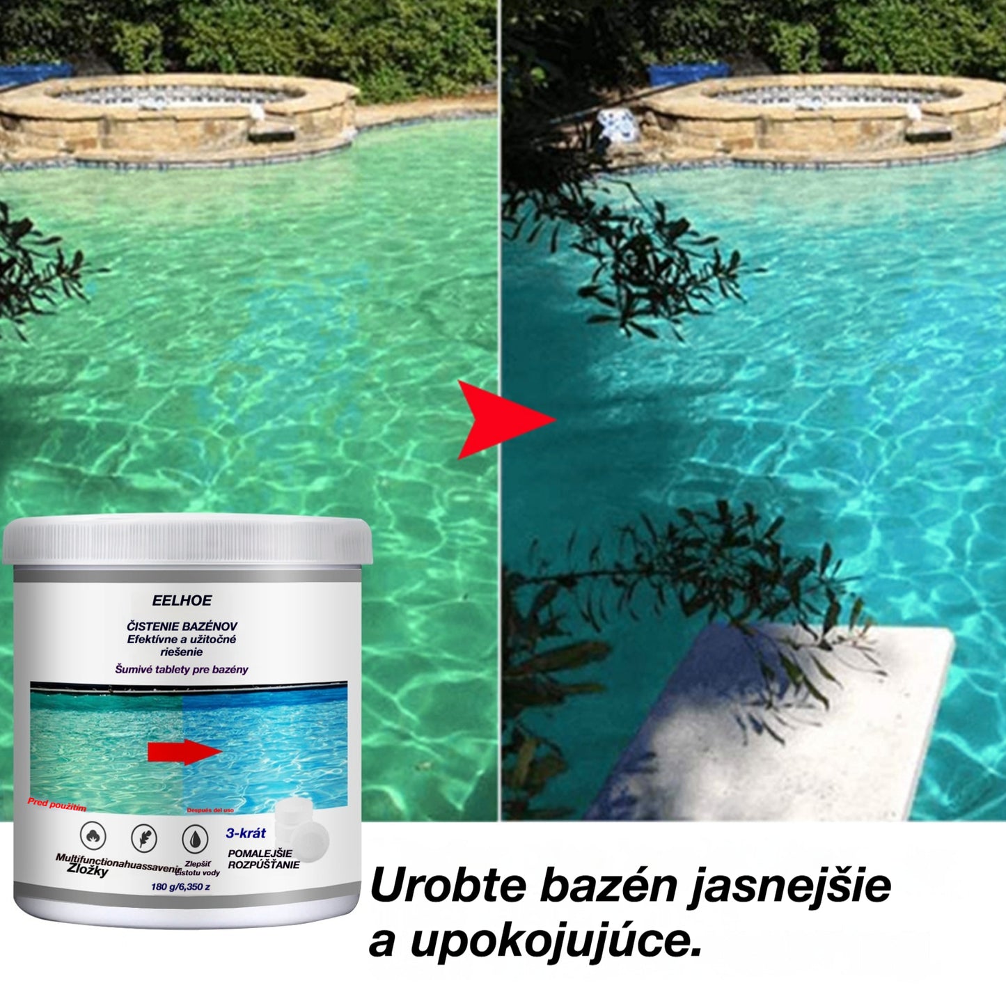 🔥Kúpte 1 a získajte 1 zadarmo (2 fľaše) šumivé tablety na čistenie bazénov