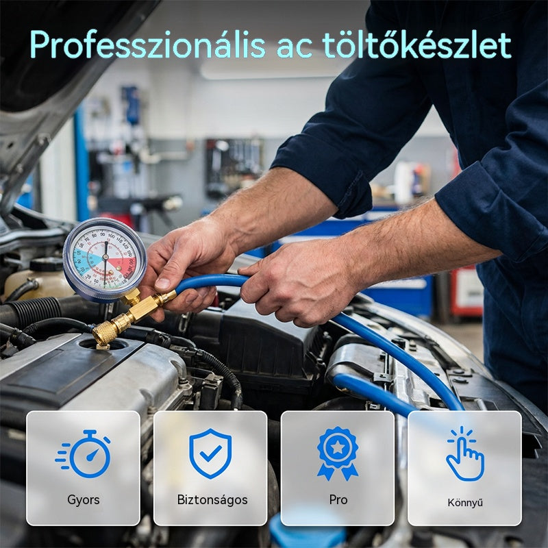 ⏳Korlátozott ideig érvényes ajánlat⏰ R134a AC töltőtömlő nyomásmérővel – univerzális és könnyen használható barkácseszköz 🔧