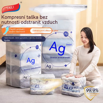 🧳 5 kusů za 700Kč 💨 Velký, stlačitelný vakuový úložný sáček: není potřeba pumpička, nepropustný a ideální pro úsporu místa v kufrech i doma ✈️