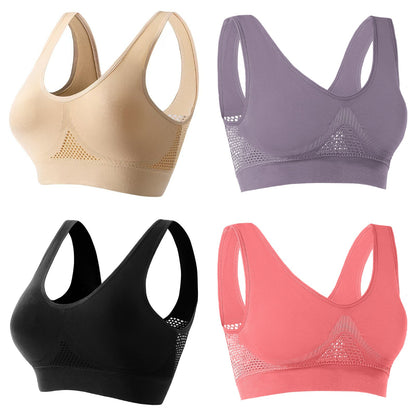 🔥【30% OFF】🎉🌈【Paquete de 4】【40-120 kg】Sujetador nuevo, suave y cómodo, talla grande, transpirable y fresco ✨❤️✅Pago contra entrega