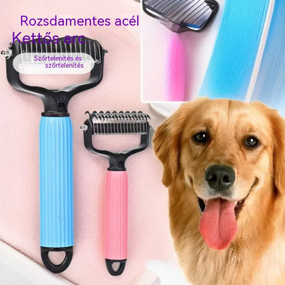 🐱🐕🐈 3 az 1-ben multifunkcionális fésű állatszőr kigubancolására, fésű kutyák és macskák szőrének eltávolítására.
