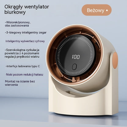 🧊🍃Nowy wentylator biurkowy typu turbinowego, bezłopatkowy (z możliwością montażu na ścianie)