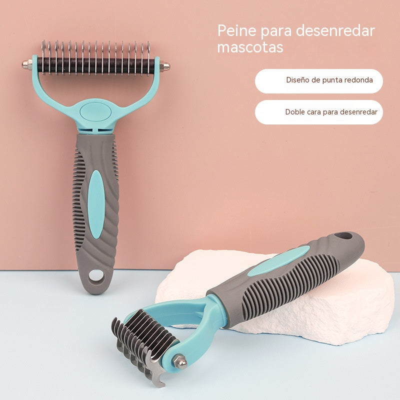 🐶🐱🐶【Compre 1 y obtenga 1 gratis，2 piezas】Cepillo de doble cara para el aseo de mascotas y la eliminación de pelo