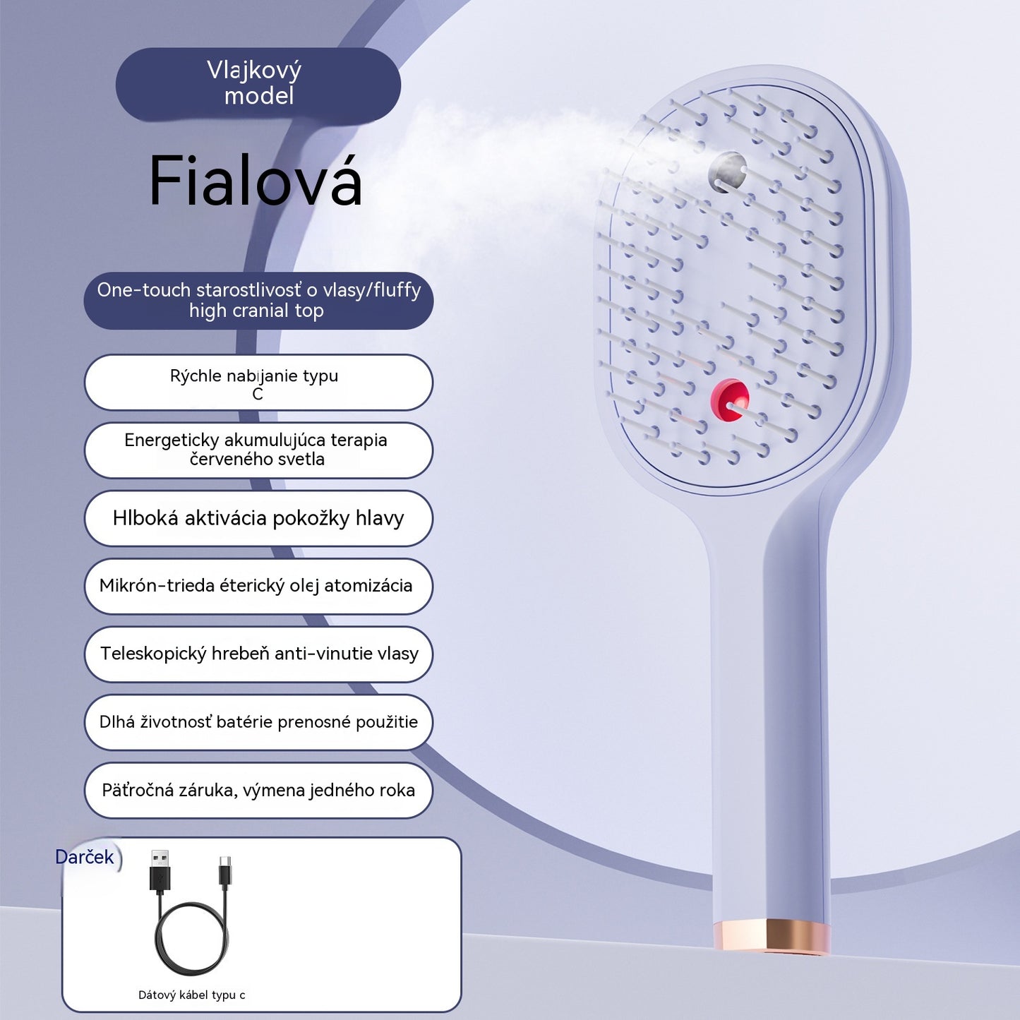 💖💨Fésű egygombos permetező funkcióval, amely hatékonyan megakadályozza a haj gubancolódását.