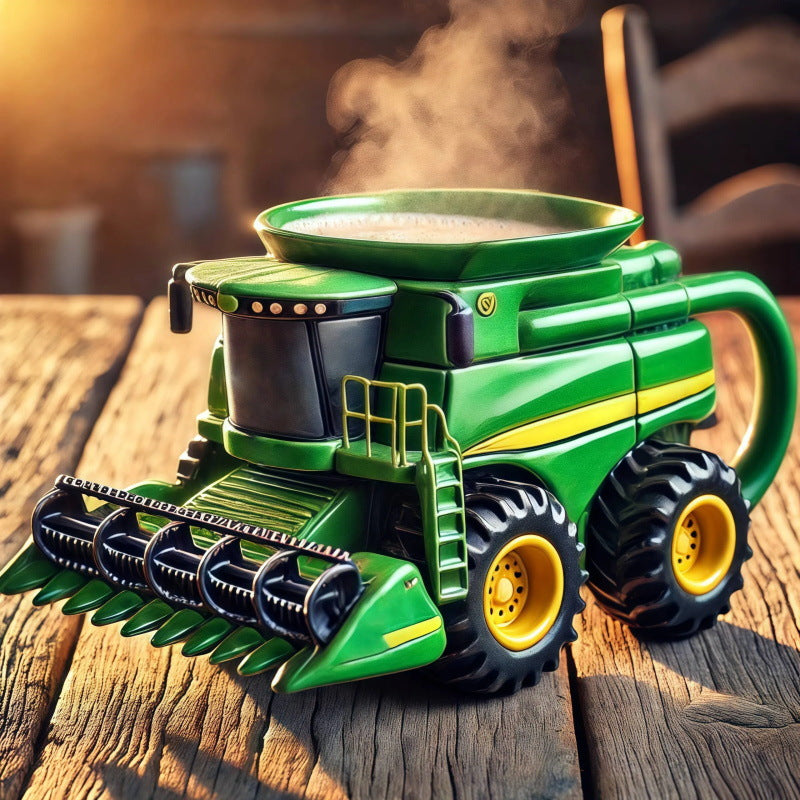 🔥☕Retro kávéscsésze mezőgazdasági traktor formájában