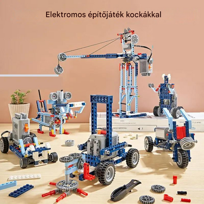 🏆🤖【312 darabos】Elektromos építőkocka játék