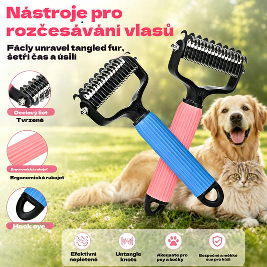 🐱🐕🐈 Multifunkční hřeben 3 v 1 pro rozčesávání zvířecích chlupů, hřeben pro odstraňování chlupů u psů a koček.