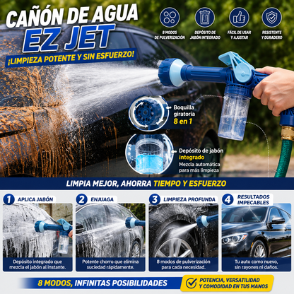 🚿【Multifunctional 8-in-1】💧 Pistola de agua a alta presión: lavado de autos, jardín, 10 veces más presión, multimodo ⚡