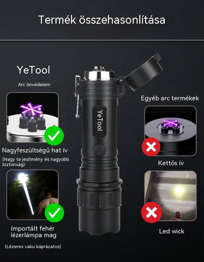 🎁🎁2 az 1-ben íves önvédelmi zseblámpa