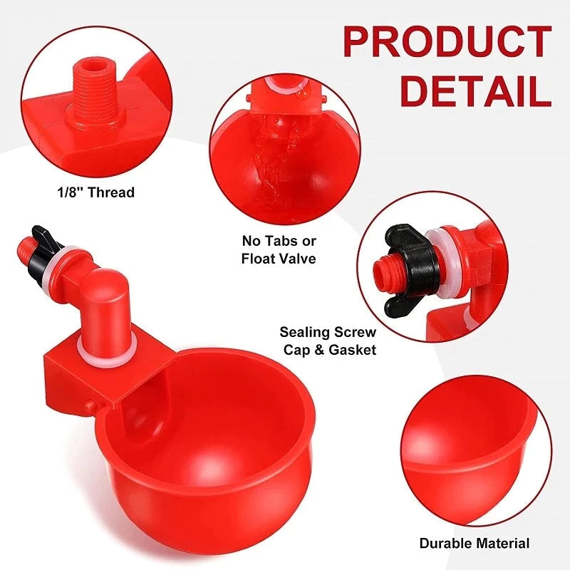 🔥【30% OFF】🔥【12 piezas】🐓Bol de agua automático para aves de corral, sin necesidad de alimentación manual