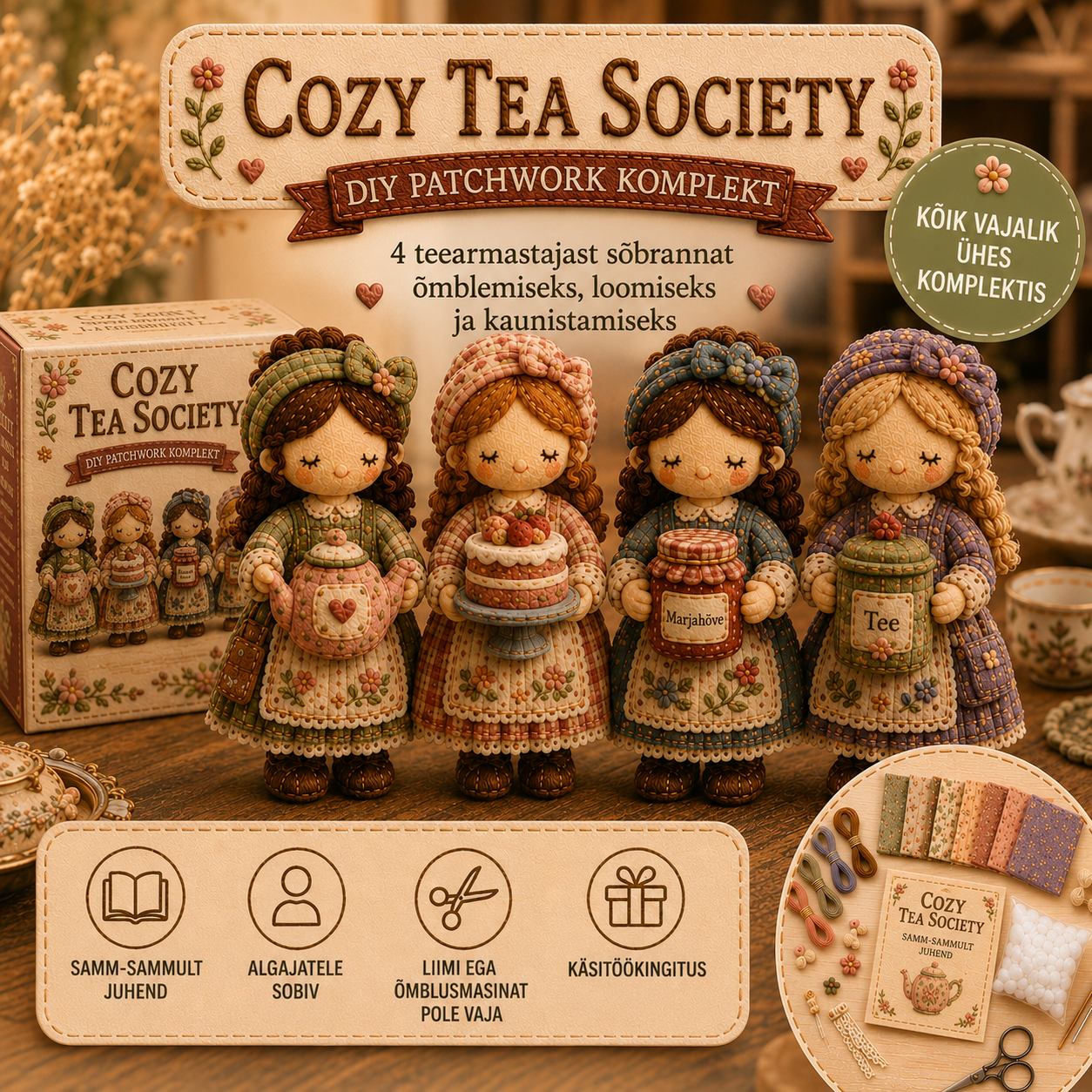 🎁Viimane päev: 49% allahindlust! 🧵 Miniatuursete lapitekkide komplekt Miniatuursete Maailm sarjast.