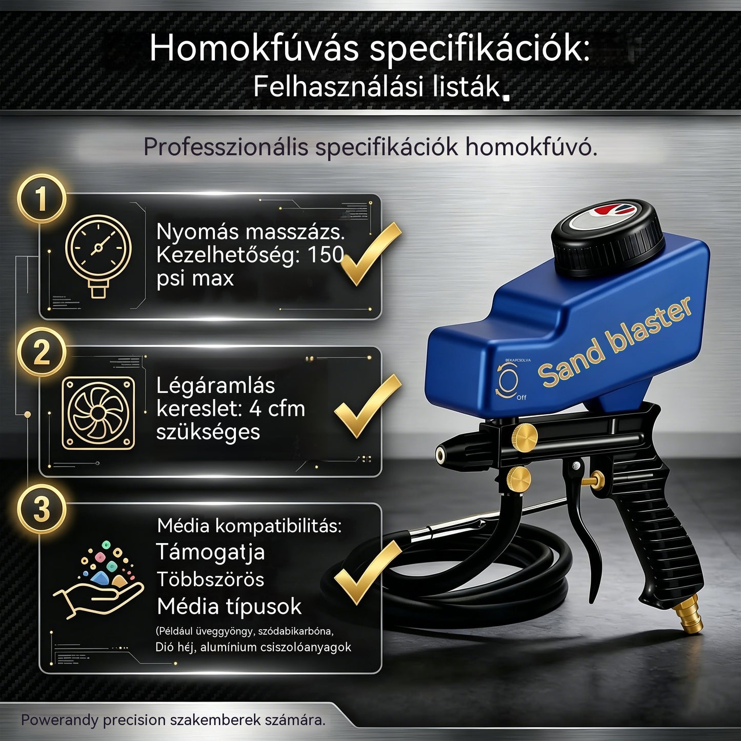 🔫✨ Hordozható gravitációs homokszóró pisztoly – rozsda eltávolításához, maratáshoz és sorjátlanításhoz