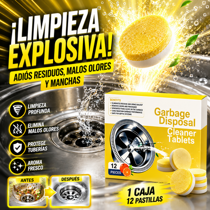 🔥【Juego de 12 piezas】🧼💦Pastillas limpiadoras para eliminar residuos, olores y manchas en los fregaderos de cocina domésticos