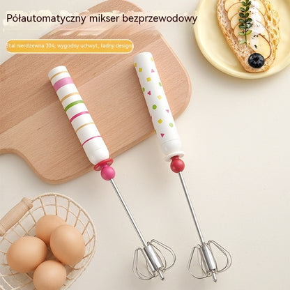 89 zł [zestaw 2-częściowy] 🥚 Półautomatyczna, wyjmowana trzepaczka ze stali nierdzewnej 304 ✨