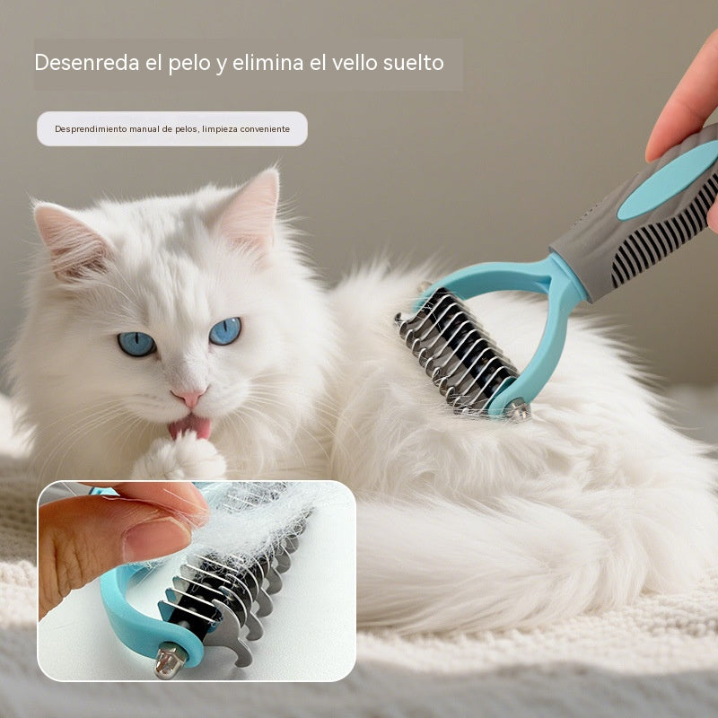🐶🐱🐶【Compre 1 y obtenga 1 gratis，2 piezas】Cepillo de doble cara para el aseo de mascotas y la eliminación de pelo