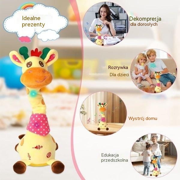 🦒👼Interaktywna pluszowa żyrafa, 🎵słodki mały towarzysz, który będzie śpiewał razem z Tobą.