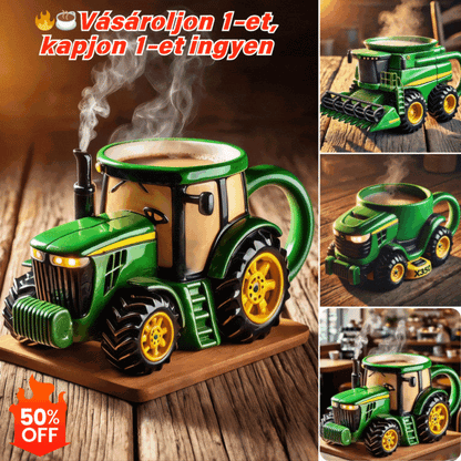 🔥☕Retro kávéscsésze mezőgazdasági traktor formájában