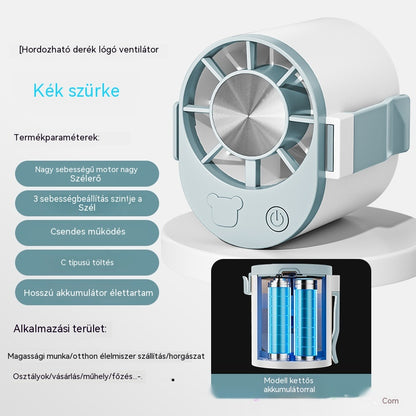 🔥【Vásárolj 1-et, kapsz 2-t ingyen】🌀 Mini nagy sebességű ventilátor, amely derékra rögzíthető.