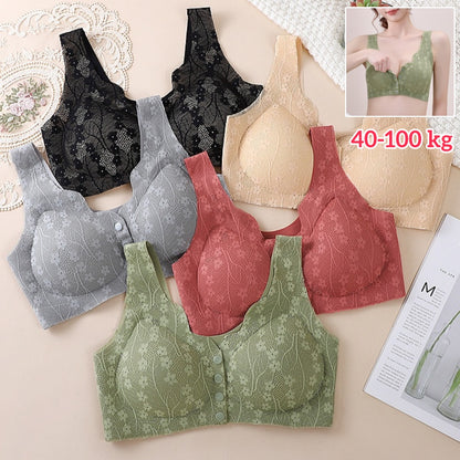 😍【Compra 1 y llévate 1 gratis】❤️【40-100 kg】2026 Nuevo sujetador de cierre frontal sin aros para mujer, tirantes sin costuras, push-up y antiflacidez