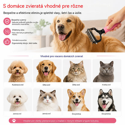 🐱🐕🐈 Multifunkčný hrebeň 3 v 1 na úpravu srsti domácich miláčikov a odstraňovanie mačacích a psích chlpov.🐱
