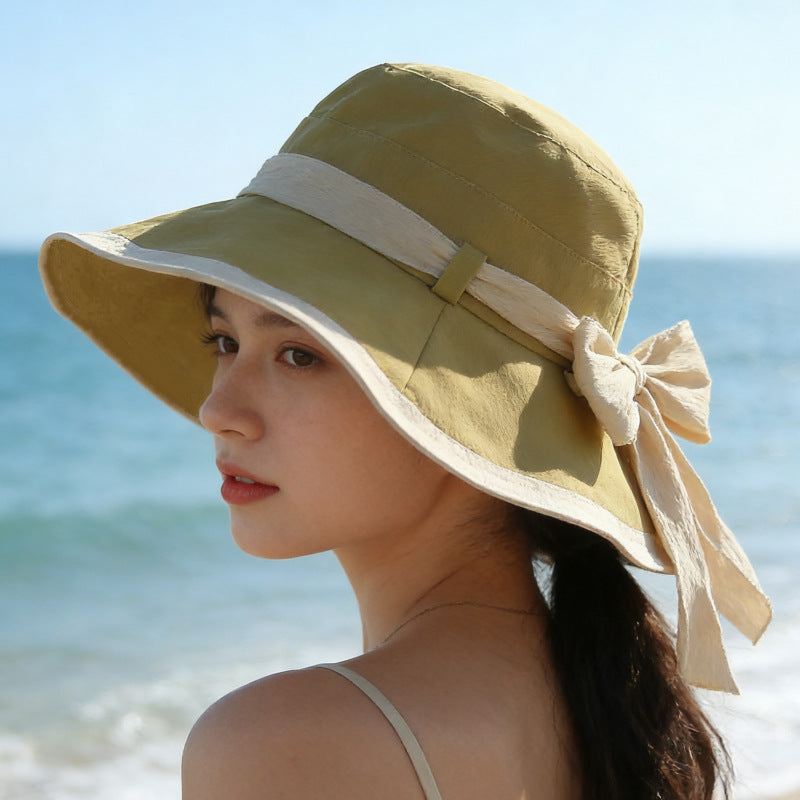 🌞📢 ¡50% de descuento! 👒 Sombrero de sol de ala ancha con lazo para mujer: ligero, transpirable y con protección UV 🌸