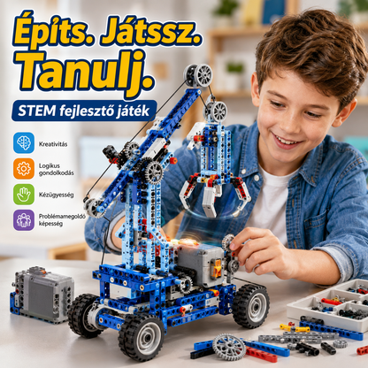 🏆🤖【312 darabos】Elektromos építőkocka játék
