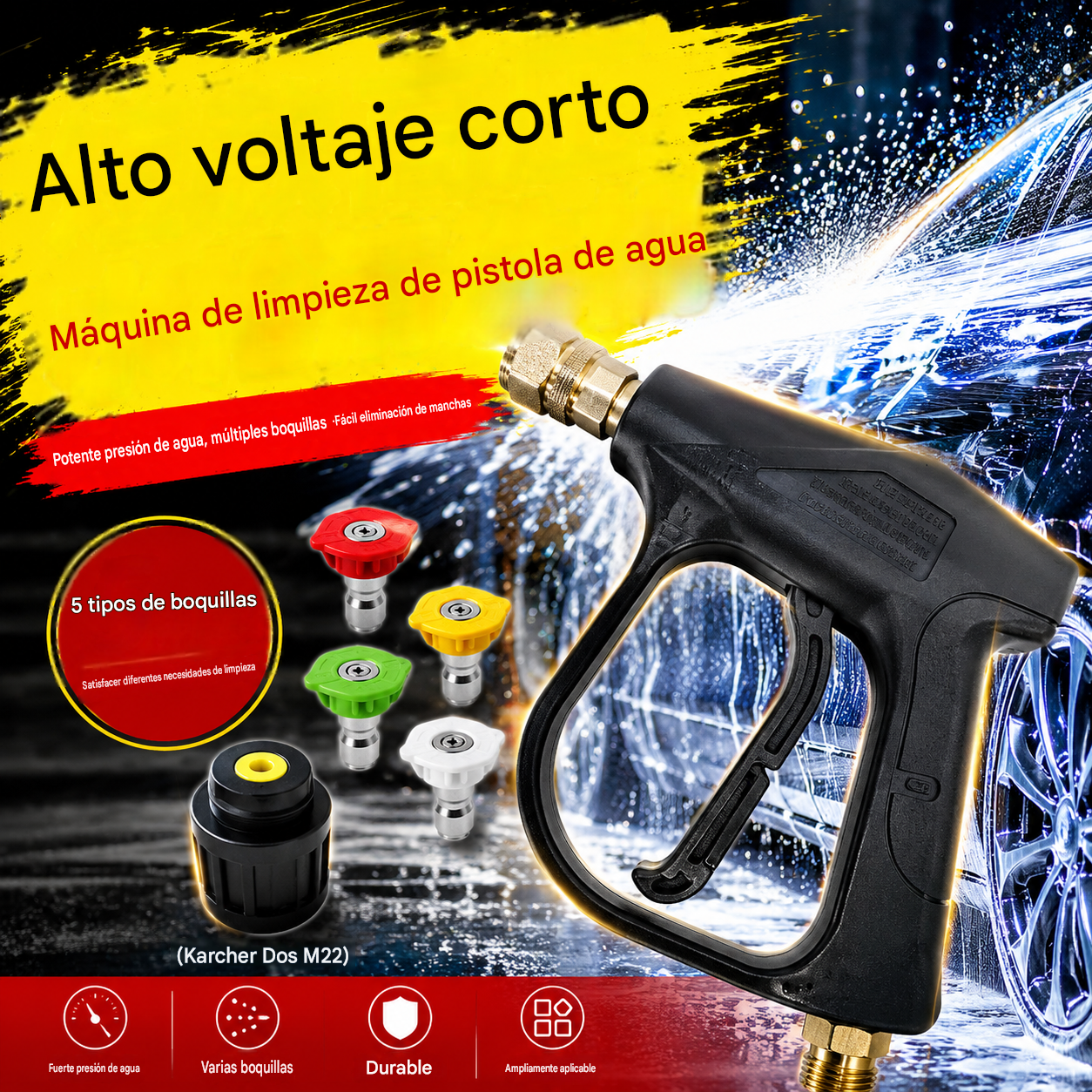 🚗💦Conector rápido de aluminio para pistola de agua a presión compacta de un cuarto de pulgada