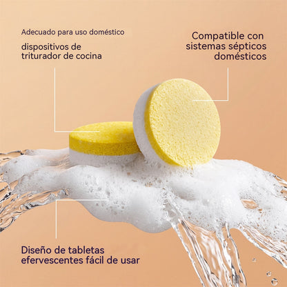 🔥【Juego de 12 piezas】🧼💦Pastillas limpiadoras para eliminar residuos, olores y manchas en los fregaderos de cocina domésticos
