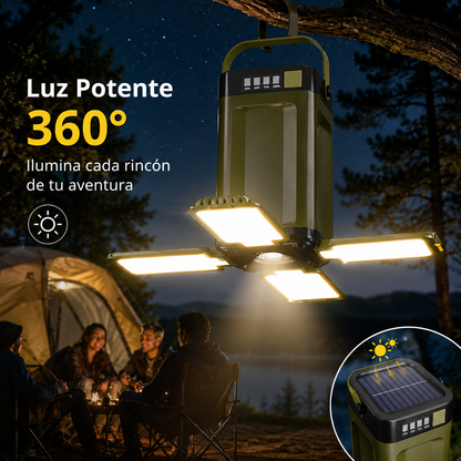 🔦🔦Nueva linterna solar multifuncional para exteriores con función de plegado en cuatro hojas.