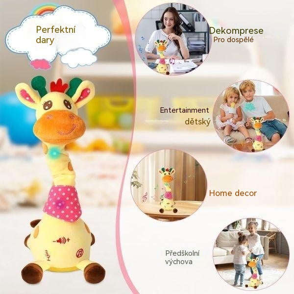 🦒👼Interaktivní plyšová žirafa, 🎵roztomilý malý společník, který si s vámi bude zpívat.